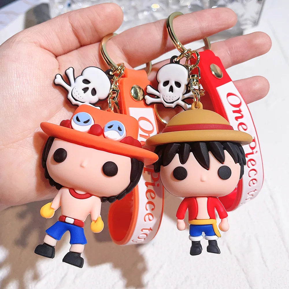 Anime One Piece Keychain Luffy Zoro Portgas·D· Ace Key Chain Llaveros Porte Clé Keyring Doll Bag Charm Pendent Car Keychains - One Piece Merchandise - Free Shipping Buy Now
