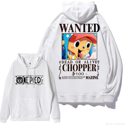 Luffy Zoro Shanks Nico Robin Bedruckter lockerer Kapuzenpullover Anime One Piece Bounty Wanted Order Lässige Mode Jungen Mädchen Sweatshirt