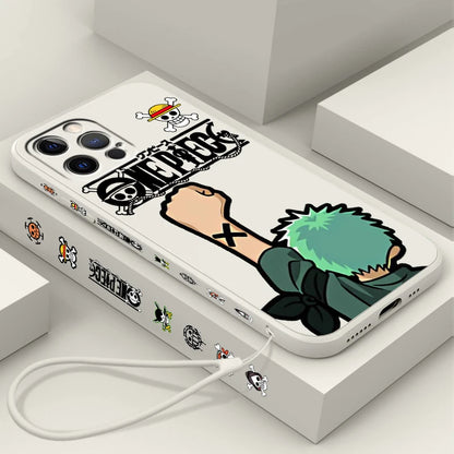 Anime One Piece Sanji Soft TPU Cover For iPhone 16 15 14 13 12 11 Pro Max Plus Left Rope Shockproof Liquid Phone Case