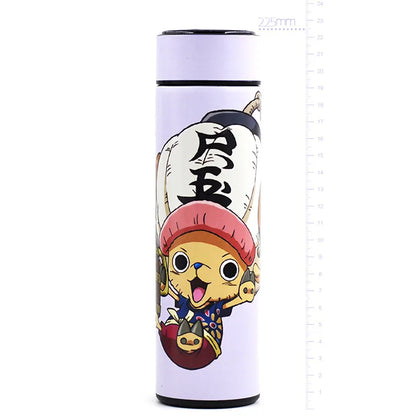 One Piece Cartoon Anime Figure Vacuum 480ML Cup Luffy Zoro Sanji Cosplay Student Thermos Flask Sports Water Bottle School Gift