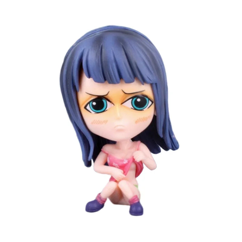 8-10cm Anime Figur One Piece Monkey D Luffy Roronoa Zoro Kawaii Spielzeug Q-Version Figural Nendoroid Auto Dekoration PVC Modell Geschenk
