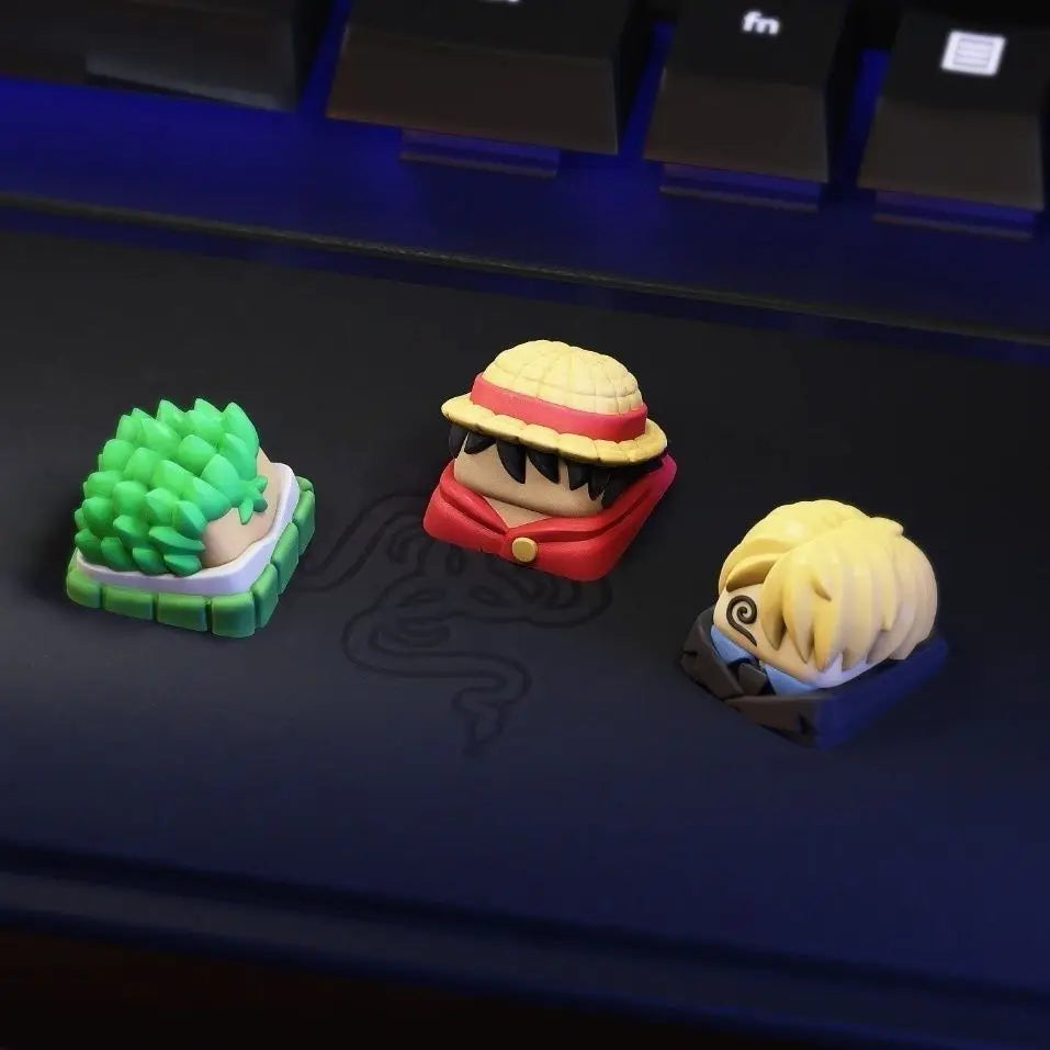One Piece Peripherals Mechanical Keyboard Replacement Cap Roronoa Zoro Creative Cartoon Keycaps Monkey D Luffy Sanji boy gift