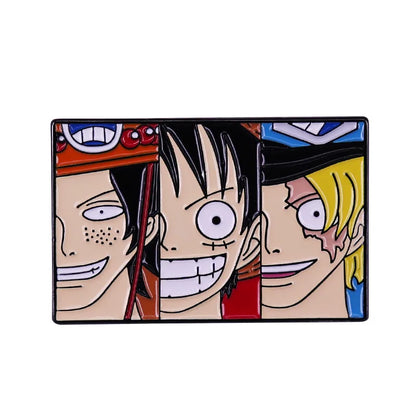One Piece Cartoon Hartemaille-Anstecknadel Luffy Zoro Sanji Law Abzeichen Brosche Rucksack Hut Emaille-Anstecknadeln Accessoires Geschenk für Freunde Fans