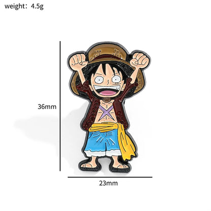 Broches en émail One Piece, personnages de dessins animés Luffy, Zoro, Nami, Chopper, Sanji, Usopp, badges en métal, sacs à dos, épingles à revers, jouets