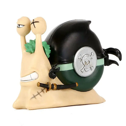 One Piece Den Den Mushi Anime Figur Luffy Ace Zoro Law Buggy Manga Statue PVC Action Figur Sammlung Modell Spielzeug Puppe Geschenk