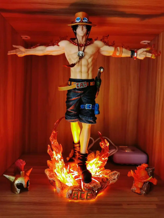 Figurine One Piece Ace Portgas D Ace en PVC, 28 cm, à collectionner, décoration de bureau pour enfants, Noël