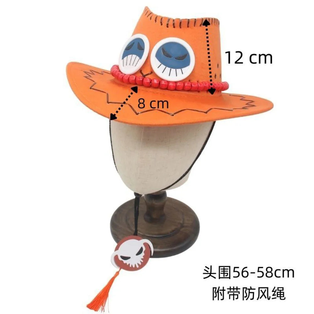 One Piece Portgas D. Ace Hut Cosplay Erwachsene Unisex Kappe Cartoon Mode Kostüm Shooting Charm Zubehör Luffy Strohhut Beliebt