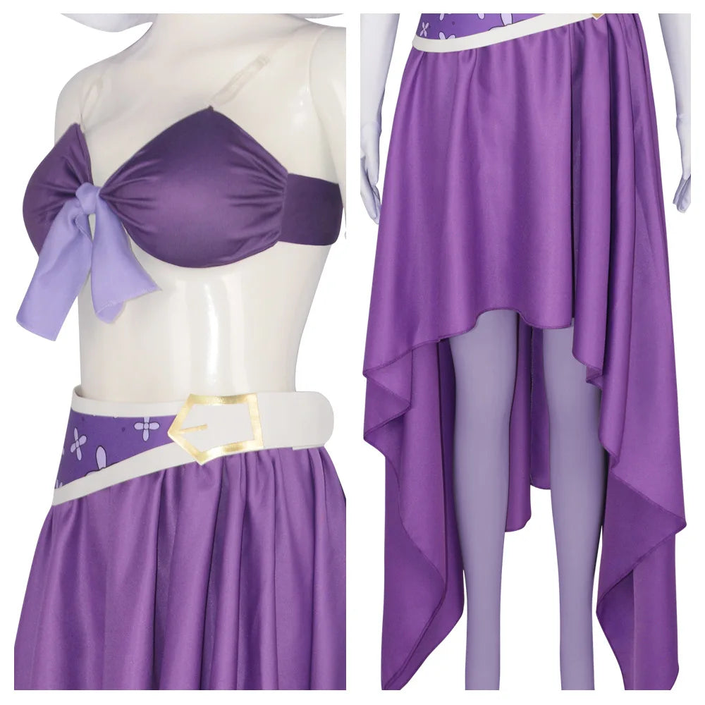 Robin Cosplay 15 Jahrestag Lila Nico Robin Kleid Cosplay Kostüm Halloween Weihnachten Kostüm 6PCS Mit EINEM Hut Zubehör