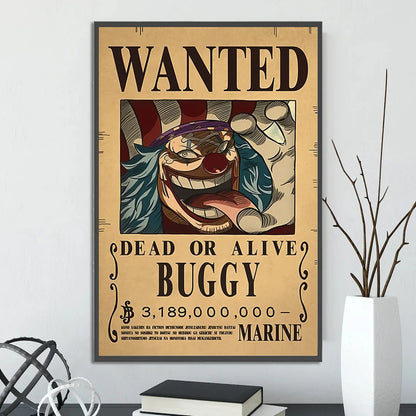 One Piece Self-adhesive Poster Bounty Order Luffy Wallpapr Ace Figures Nami Home Decoration Painting Anime Zoro Wall Art Sanji