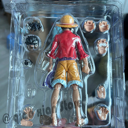 One Piece Actionfiguren Anime Luffy Roronoa Zoro Ace Figur Bewegliche Gelenke Sammlung Modell Spielzeug Geburtstagsgeschenk für Kinder