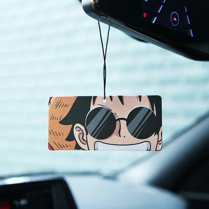 Lot de 2 désodorisants pour rétroviseur de voiture One Piece Luffy Tony Chopper, pendentifs de parfum à suspendre, accessoires de décoration d'intérieur pour voiture