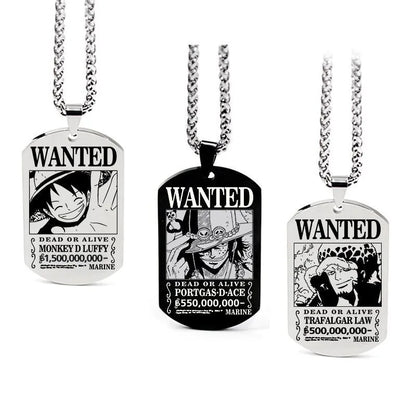 Anime One Piece Necklace Luffy Ace Chopper Zoro Sanji Wanted Pendant Men Women Couples Necklace Fashion Accessories Xmas gift - One Piece Merchandise - Free Shipping Buy Now