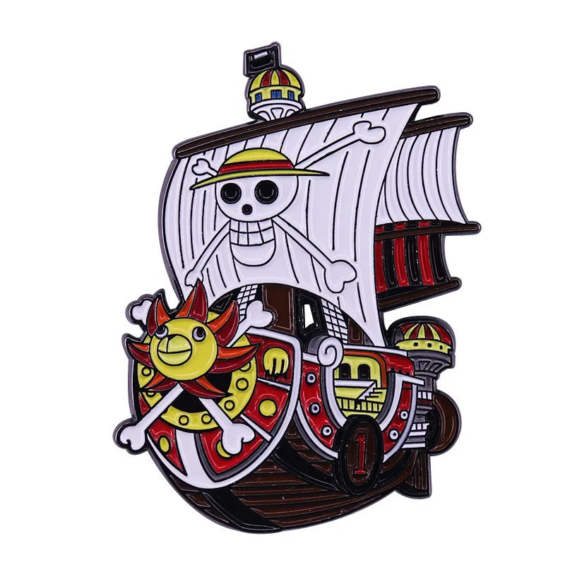 One Piece Cartoon Hartemaille-Anstecknadel Luffy Zoro Sanji Law Abzeichen Brosche Rucksack Hut Emaille-Anstecknadeln Accessoires Geschenk für Freunde Fans