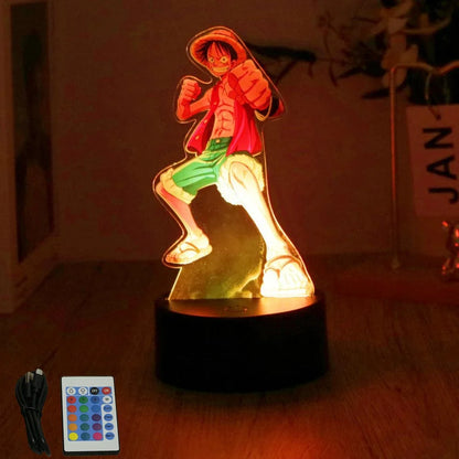 Actions Figure One Piece Luffy Zoro Anime Figures 3D Lamp PVC Action Collection Model Toys LED Night Light Kid Christmas Gift - One Piece Merchandise - Free Shipping Buy Now