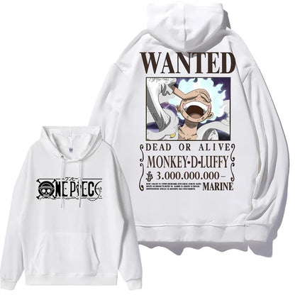 Luffy Zoro Shanks Nico Robin Bedruckter lockerer Kapuzenpullover Anime One Piece Bounty Wanted Order Lässige Mode Jungen Mädchen Sweatshirt