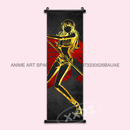 ONE PIECE Hanging Painting Anime Poster Canvas Nami Scroll Picture Zoro Wall Art Nico Robin Home Decor Sanji Stickers Gift Mural
