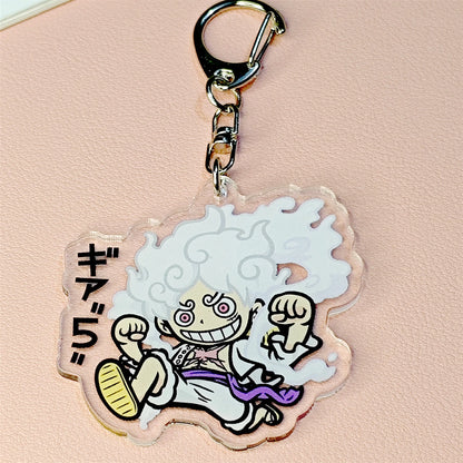 Porte-clés en acrylique Anime - Pendentif personnage de dessin animé Luffy Zoro y2k, adapté aux sacs et aux clés, cadeaux de cosplay, cadeau parfait pour les fans