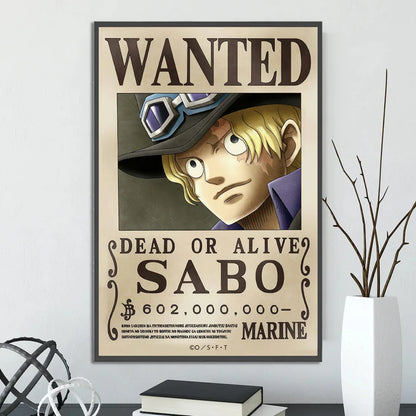 One Piece Self-adhesive Poster Bounty Order Luffy Wallpapr Ace Figures Nami Home Decoration Painting Anime Zoro Wall Art Sanji