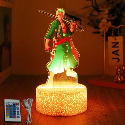 Actions Figure One Piece Luffy Zoro Anime Figures 3D Lamp PVC Action Collection Model Toys LED Night Light Kid Christmas Gift - One Piece Merchandise - Free Shipping Buy Now