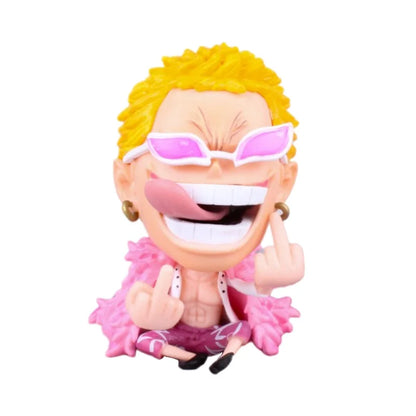 8-10cm Anime Figur One Piece Monkey D Luffy Roronoa Zoro Kawaii Spielzeug Q-Version Figural Nendoroid Auto Dekoration PVC Modell Geschenk