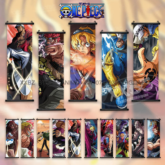 ONE PIECE Rollenbilder Sabo Wandkunst Kid Pirates Anime Poster Nico Robin Hängendes Gemälde Trafalgar D. Water Law Wohnkultur