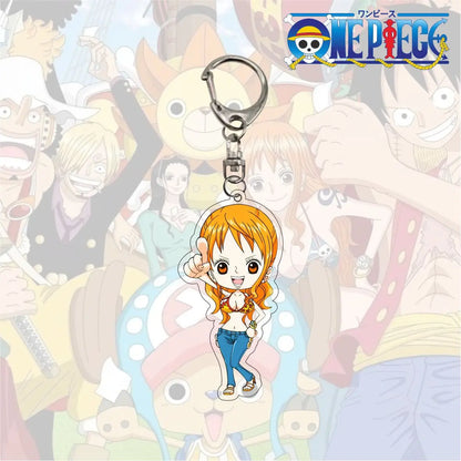 Anime One Piece Trafalgar Law Charlotte Katakuri Nico Robin Nami Chopper Lysop Acryl Schlüsselanhänger Schlüsselanhänger Anhänger Figur Geschenke