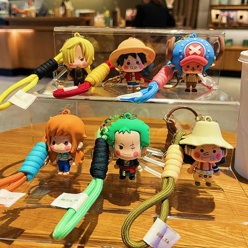 Porte-clés dessin animé One Piece, créatif, Luffy, Usopp, Nami, Chopper, Roronoa, Zoro, Sanji, poupée, porte-clés, décoration de sac de voiture, pendentif