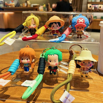 Porte-clés dessin animé One Piece, créatif, Luffy, Usopp, Nami, Chopper, Roronoa, Zoro, Sanji, poupée, porte-clés, décoration de sac de voiture, pendentif