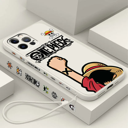 Anime One Piece Sanji Soft TPU Cover For iPhone 16 15 14 13 12 11 Pro Max Plus Left Rope Shockproof Liquid Phone Case