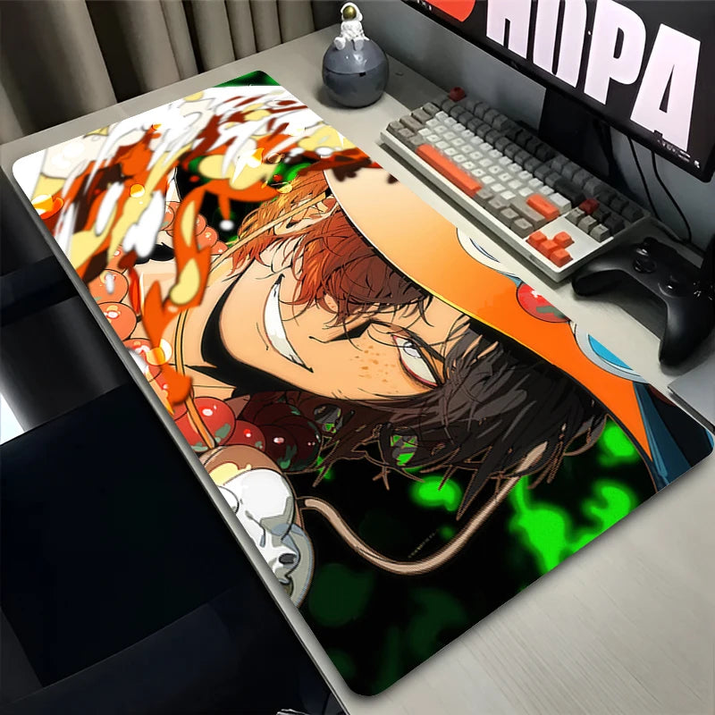 Anime Mouse Pad Gaming Accessories Carpet Gamer Keyboard Desk Mat O-one P-piece Portgas D Ace Non-Slip Laptop Notebook Mousepad - One Piece Merchandise - Free Shipping Buy Now