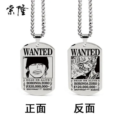 Anime One Piece Necklace Luffy Ace Chopper Zoro Sanji Wanted Pendant Men Women Couples Necklace Fashion Accessories Xmas gift - One Piece Merchandise - Free Shipping Buy Now