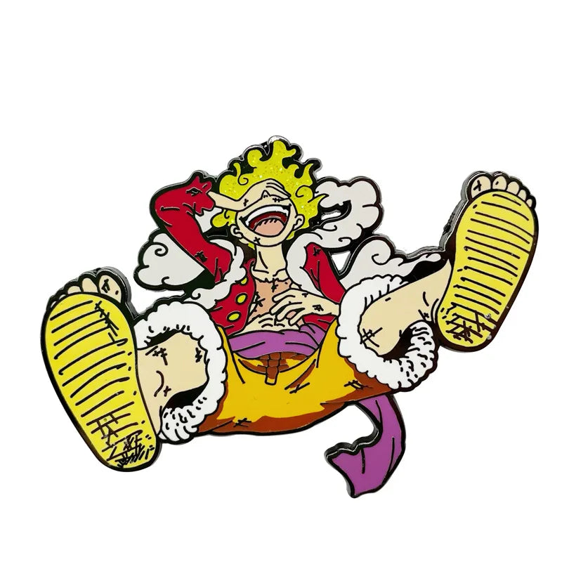 One Piece Cartoon Hartemaille-Anstecknadel Luffy Zoro Sanji Law Abzeichen Brosche Rucksack Hut Emaille-Anstecknadeln Accessoires Geschenk für Freunde Fans