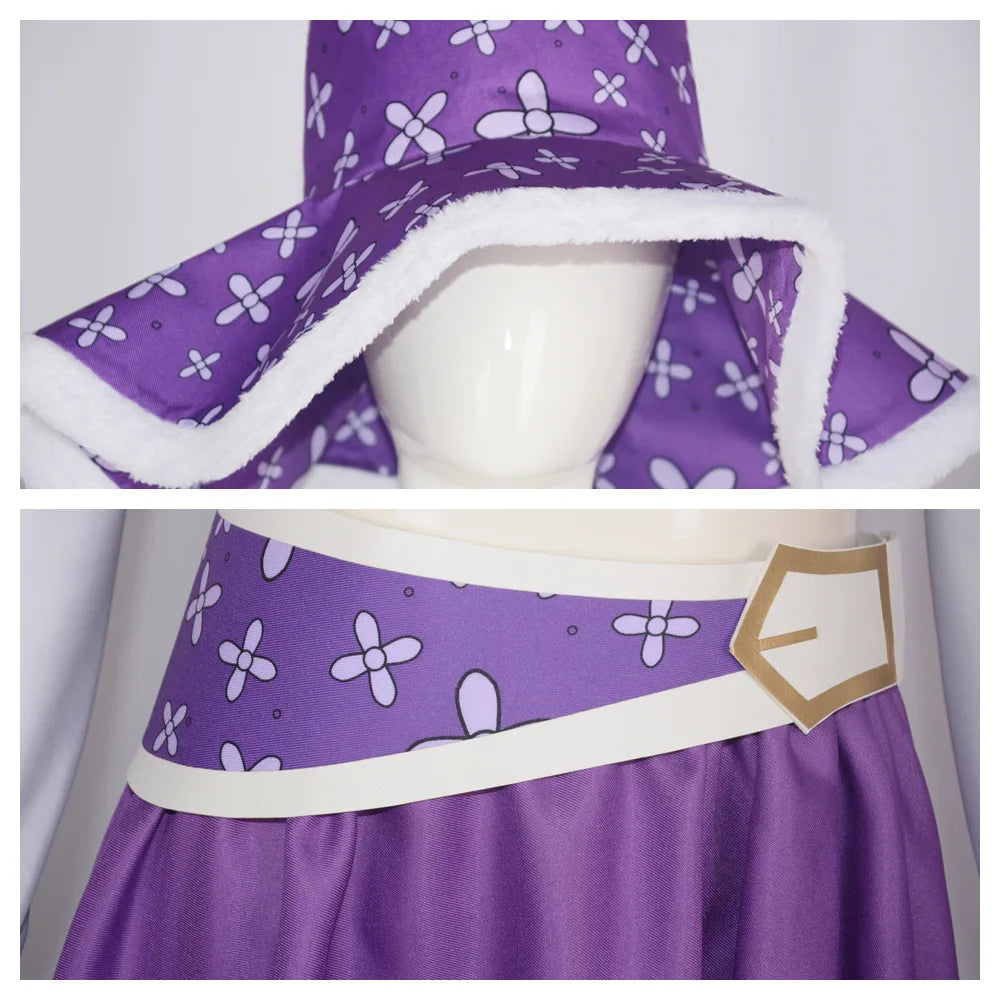 Robin Cosplay 15 Jahrestag Lila Nico Robin Kleid Cosplay Kostüm Halloween Weihnachten Kostüm 6PCS Mit EINEM Hut Zubehör
