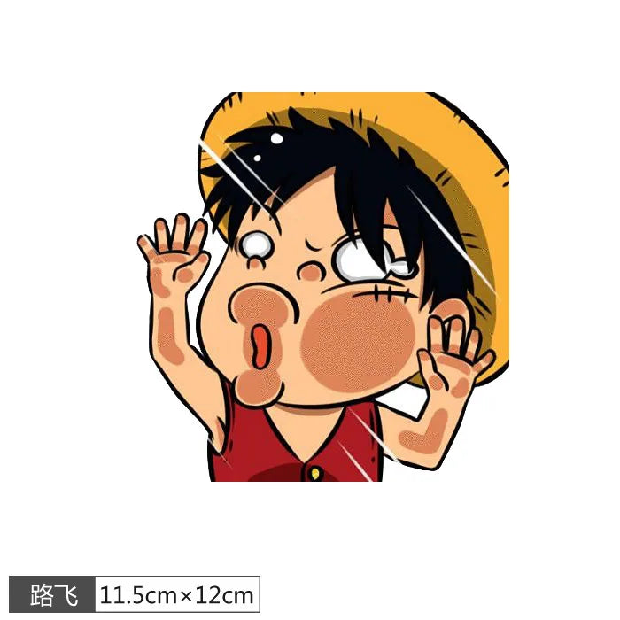 1 autocollant en vinyle One Piece Luffy, dessin animé amusant, pour fenêtre de voiture, ordinateur portable, bouteille d'eau, PVC