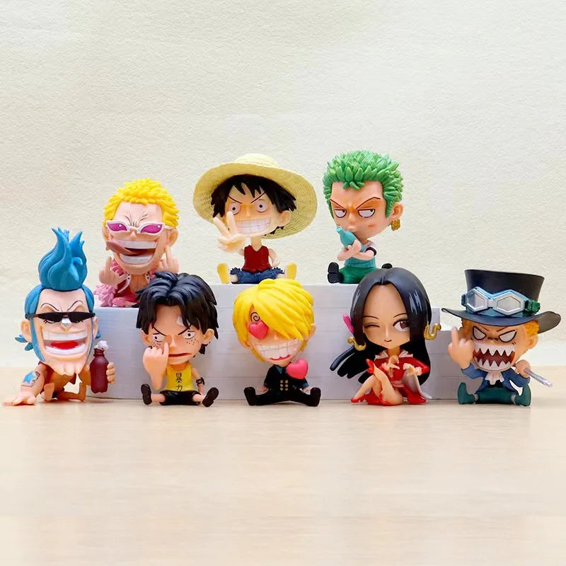 Anime-Figur One Piece Kindheit Komplettset Figur GK Luffy Zoro Sanji Nami Robin Ace Strohhut Piraten Crew Figur