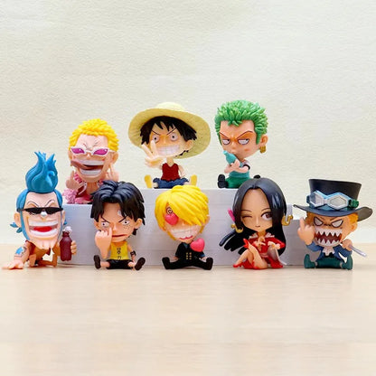 Anime-Figur One Piece Kindheit Komplettset Figur GK Luffy Zoro Sanji Nami Robin Ace Strohhut Piraten Crew Figur