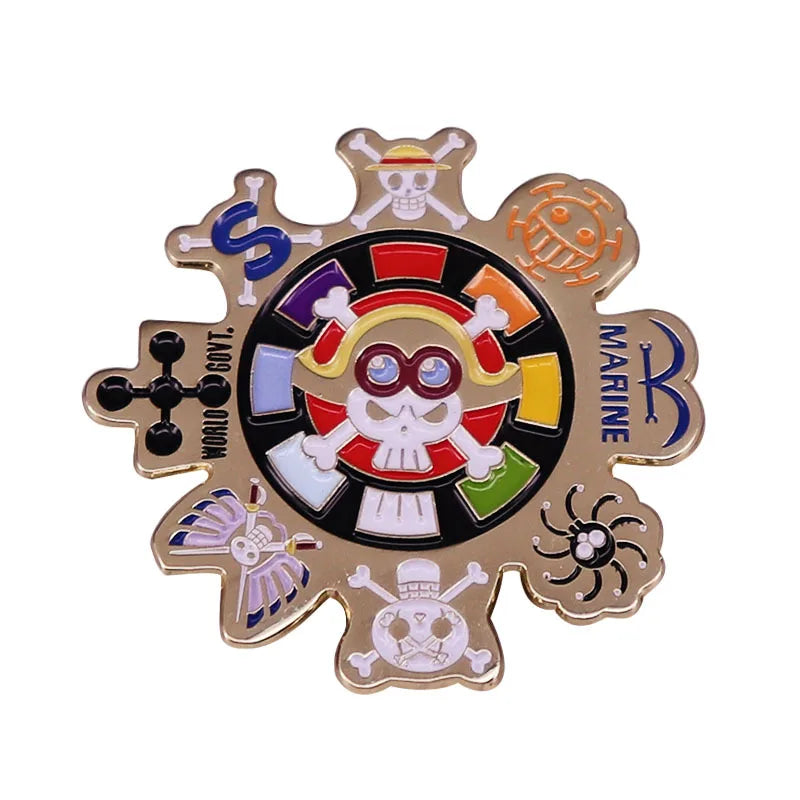 One Piece Cartoon Hartemaille-Anstecknadel Luffy Zoro Sanji Law Abzeichen Brosche Rucksack Hut Emaille-Anstecknadeln Accessoires Geschenk für Freunde Fans