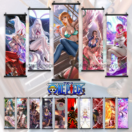 Affiches One Piece, Anime Monkey D. Luffy, Peinture suspendue, Rouleaux Yamato, Image Nico Robin, Décoration d'intérieur, Papier peint, Art mural sur toile