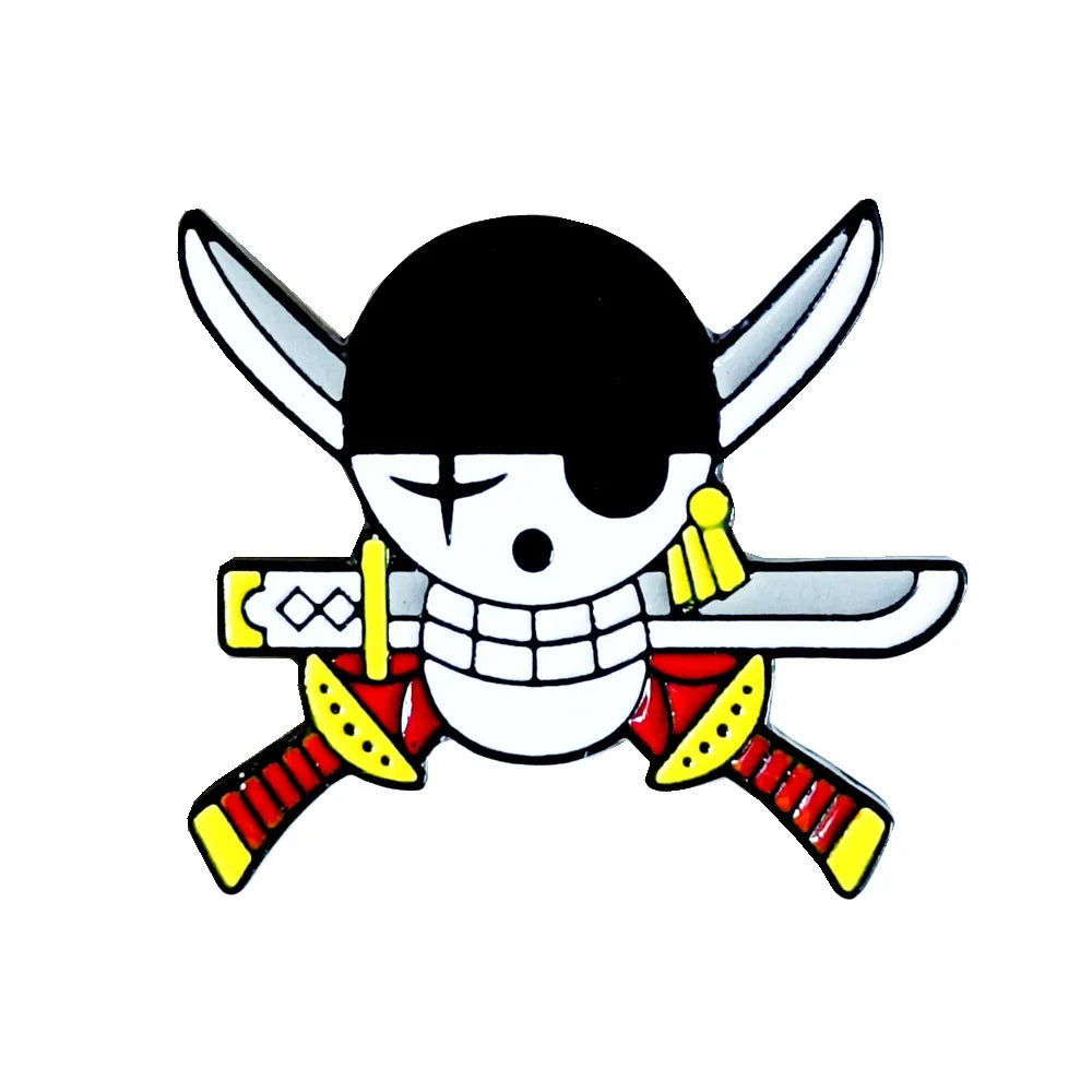 Broches en émail One Piece, personnages de dessins animés Luffy, Zoro, Nami, Chopper, Sanji, Usopp, badges en métal, sacs à dos, épingles à revers, jouets