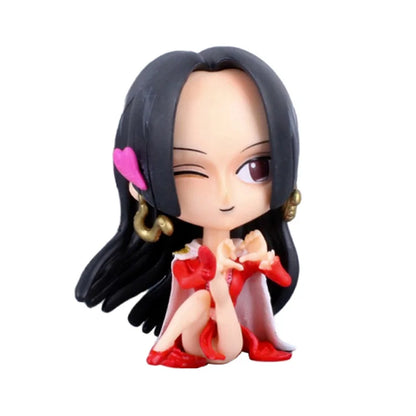 8-10cm Anime Figur One Piece Monkey D Luffy Roronoa Zoro Kawaii Spielzeug Q-Version Figural Nendoroid Auto Dekoration PVC Modell Geschenk