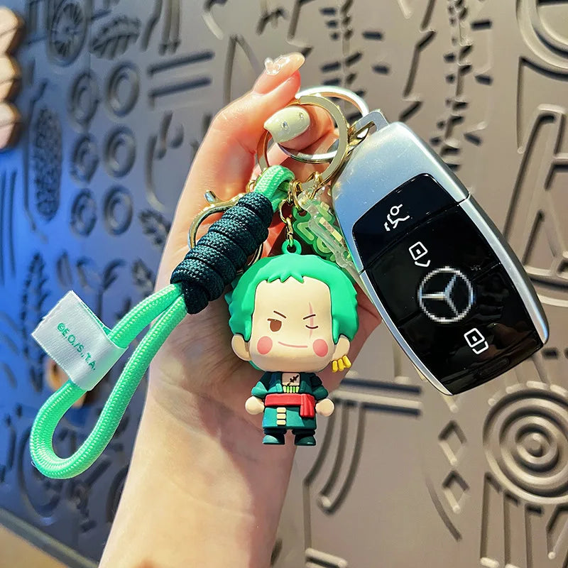 Porte-clés dessin animé One Piece, créatif, Luffy, Usopp, Nami, Chopper, Roronoa, Zoro, Sanji, poupée, porte-clés, décoration de sac de voiture, pendentif