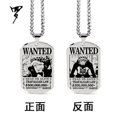 Anime One Piece Necklace Luffy Ace Chopper Zoro Sanji Wanted Pendant Men Women Couples Necklace Fashion Accessories Xmas gift - One Piece Merchandise - Free Shipping Buy Now