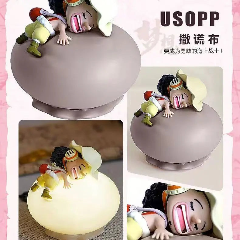 One Piece Luffy Zoro Nami Sanji Night Light Anime Figure Lamp Soft Light Bedroom Bedside LED Light Room Children Toys Gift