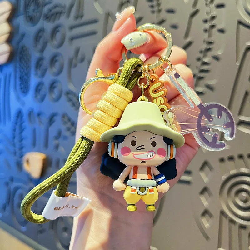 Porte-clés dessin animé One Piece, créatif, Luffy, Usopp, Nami, Chopper, Roronoa, Zoro, Sanji, poupée, porte-clés, décoration de sac de voiture, pendentif