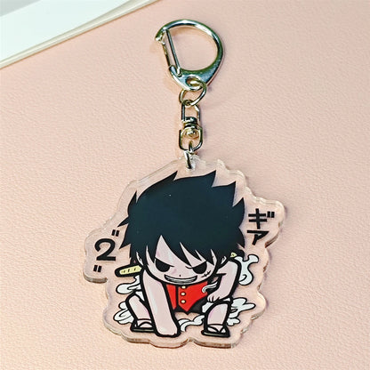 Porte-clés en acrylique Anime - Pendentif personnage de dessin animé Luffy Zoro y2k, adapté aux sacs et aux clés, cadeaux de cosplay, cadeau parfait pour les fans