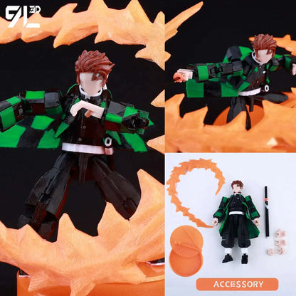9L 3D-gedruckte Roronoa Zoro One Piece Lucky Dummy, 13 bewegliche Shapeshift-Actionfiguren, Schaufensterpuppen-Spielzeug für Anime-Liebhaber