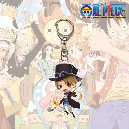 Anime One Piece Trafalgar Law Charlotte Katakuri Nico Robin Nami Chopper Lysop Acryl Schlüsselanhänger Schlüsselanhänger Anhänger Figur Geschenke
