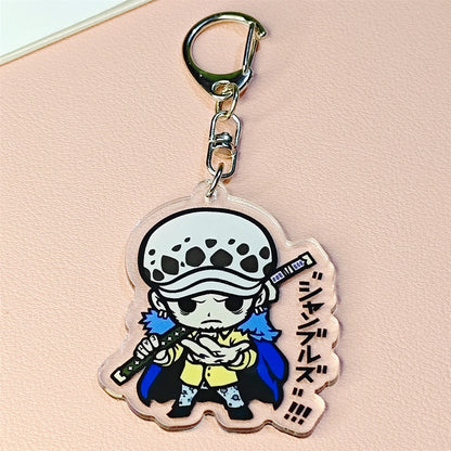 Porte-clés en acrylique Anime - Pendentif personnage de dessin animé Luffy Zoro y2k, adapté aux sacs et aux clés, cadeaux de cosplay, cadeau parfait pour les fans
