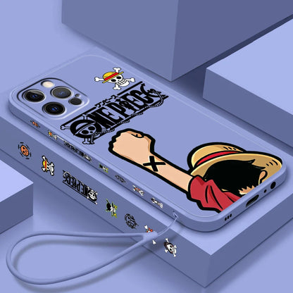 Anime One Piece Sanji Soft TPU Cover For iPhone 16 15 14 13 12 11 Pro Max Plus Left Rope Shockproof Liquid Phone Case