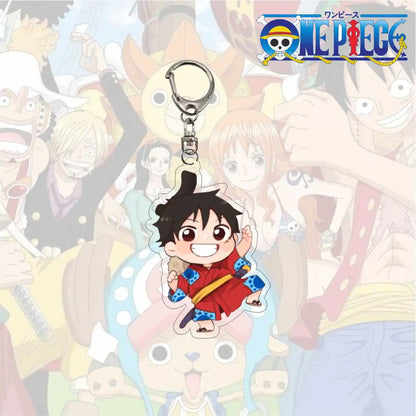 Anime One Piece Trafalgar Law Charlotte Katakuri Nico Robin Nami Chopper Lysop Acryl Schlüsselanhänger Schlüsselanhänger Anhänger Figur Geschenke